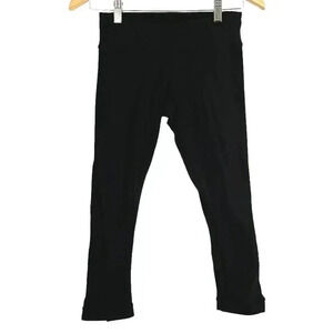Lululemon Black Cropped Leggings 22" Size 4 Inner Pocket Low Rise‎ Activewear